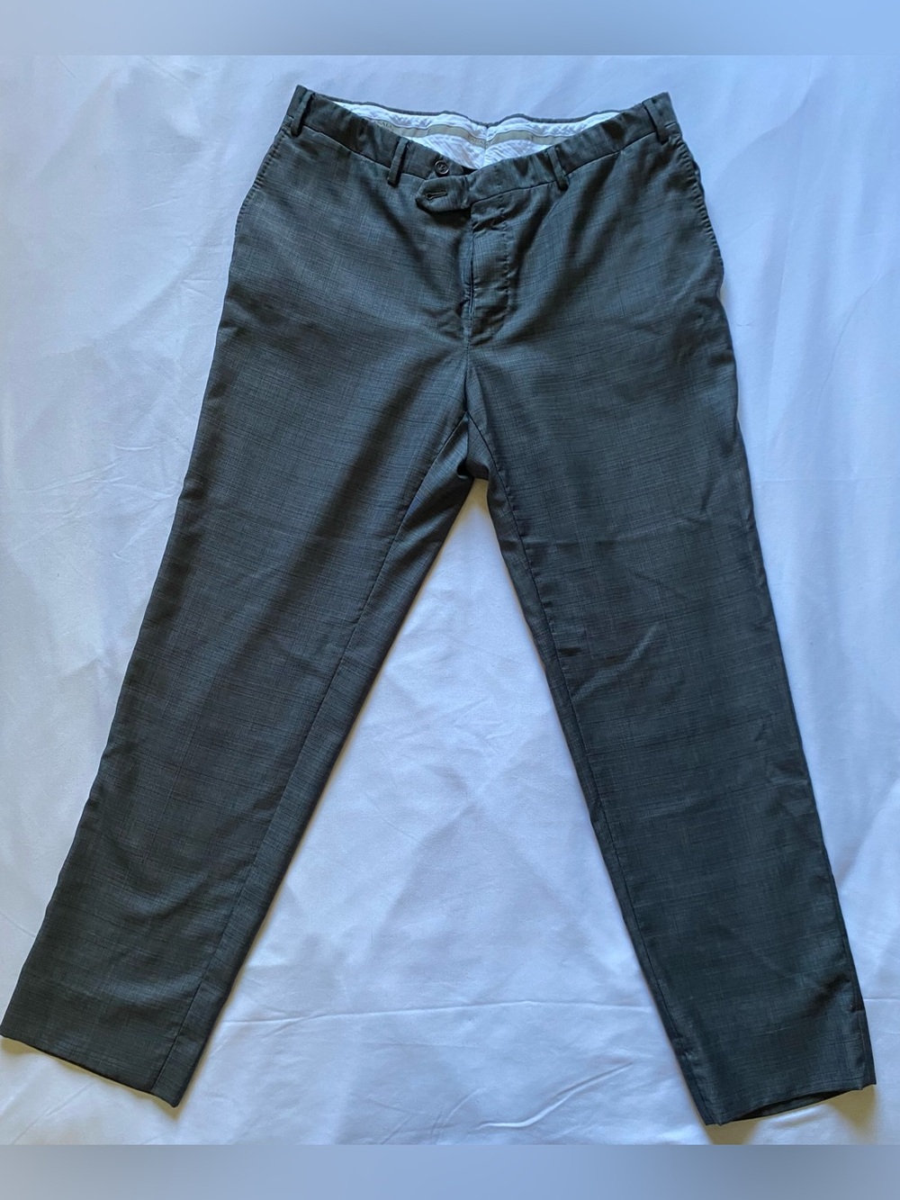 Men's Tailored Canali Dress Pants in Charcoal Gray